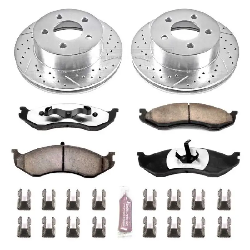 Power Stop 99-01 Jeep Cherokee Front Z36 Truck & Tow Brake Kit 1