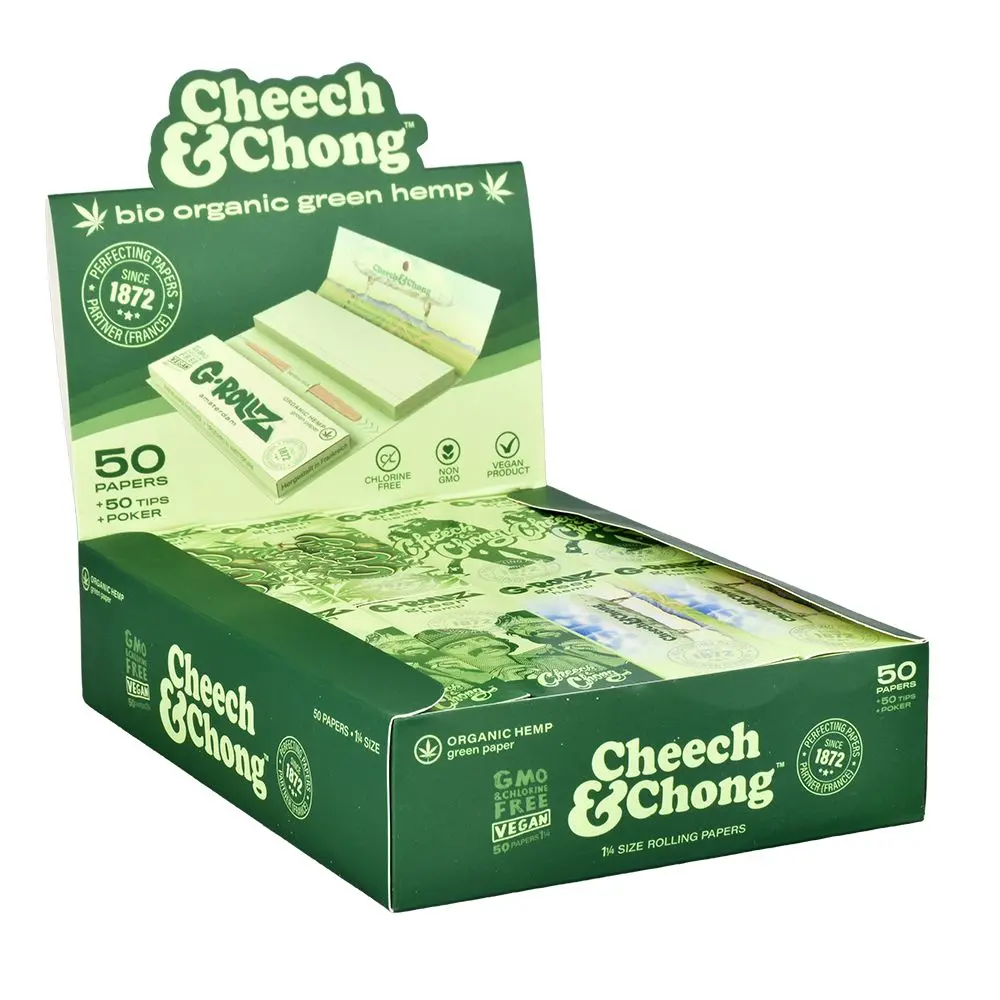 Cheech & Chong X G-Rollz Organic Hemp Papers & Tips-50Pc/1 1/4 24Pcs 1