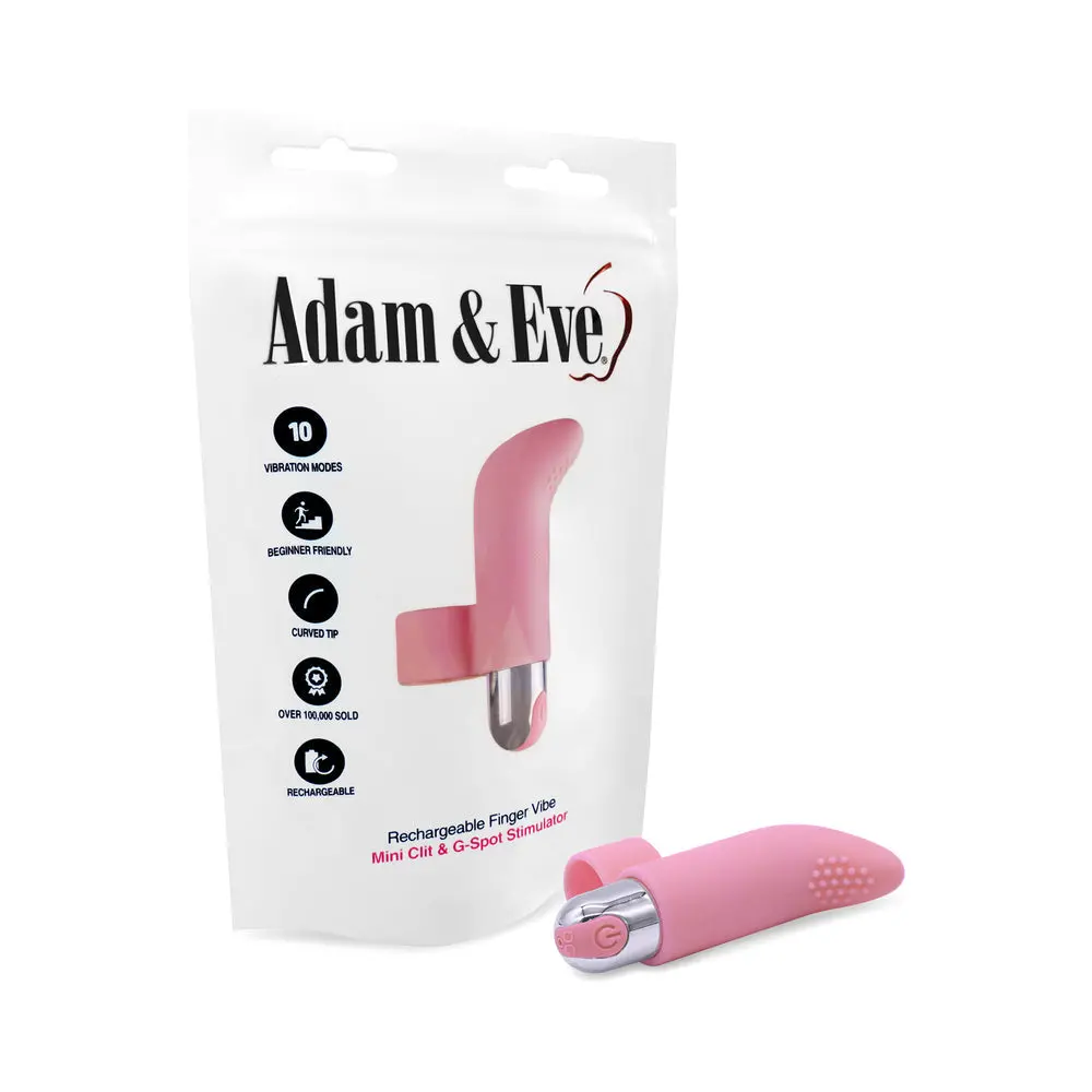 Adam & Eve Silicone Rechargeable Finger Vibe (Bag Packaging) 1