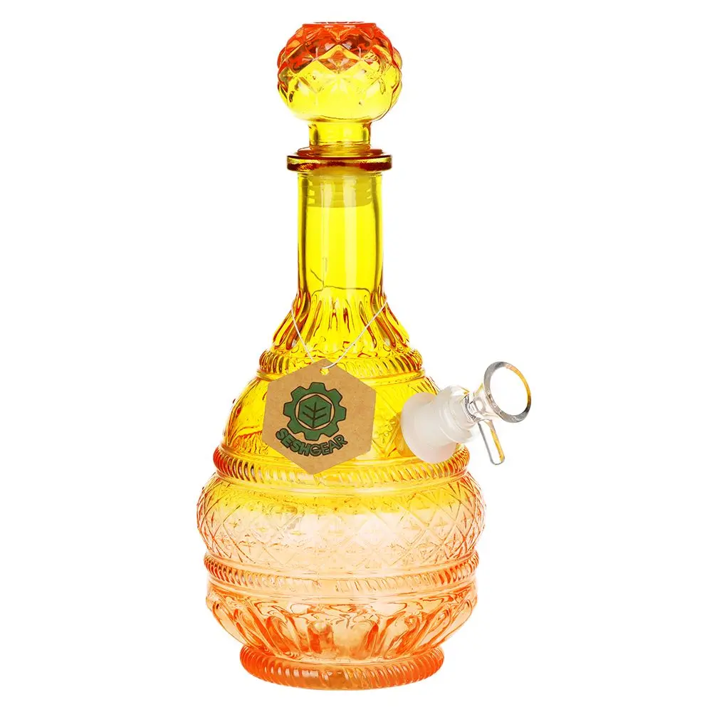 Seshgear Vintage Ombre Glass Water Pipe - 10.5" / 14Mm F / Round Lotus 1