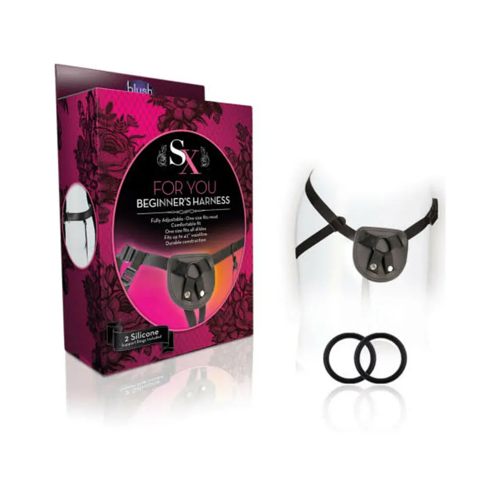 Sx For You Adjustable Faux Leather Beginner's Harness Black 1