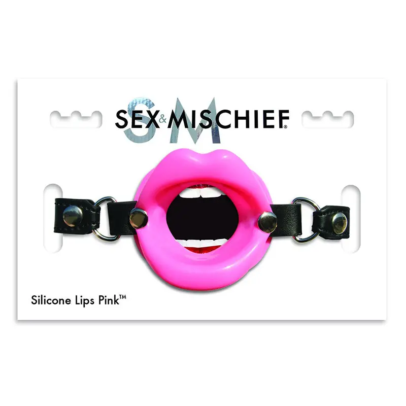 Sportsheets Sex & Mischief Silicone Lips Adjustable Open-Mouth Gag Pink 1
