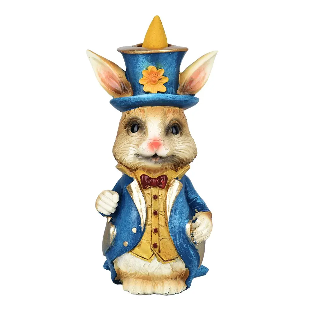 Alice In Wonderland Rabbit Backflow Cone Incense Burner - 6.25" 1