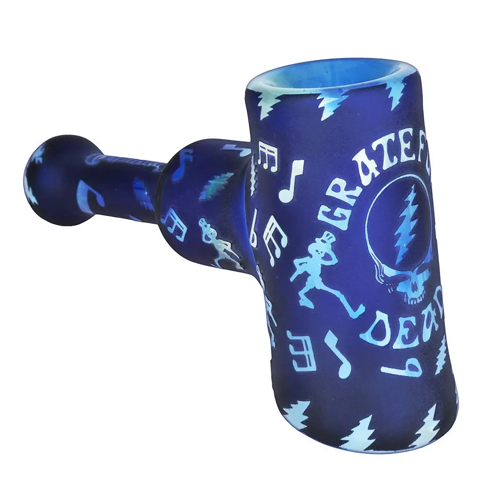 Grateful Dead X Pulsar Ethereal Music Etched Glass Hammer Bubbler - 5" 1