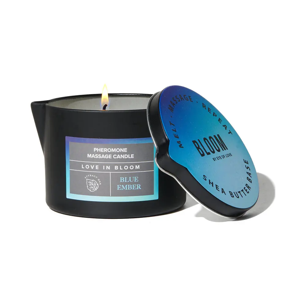 Eye Of Love Bloom Pheromone Massage Candle Blue Ember 5 Oz. 1