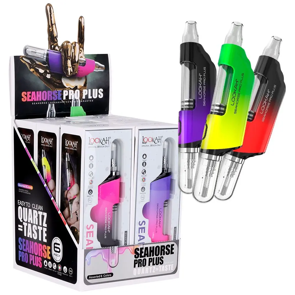 6Ct Display - Lookah Seahorse Pro Plus Electric Dab Pen Ombre - 650Mah / Assorted Colors 1