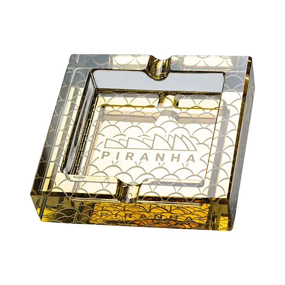 Piranha Scales Square Glass Ashtray | 3.5" 1