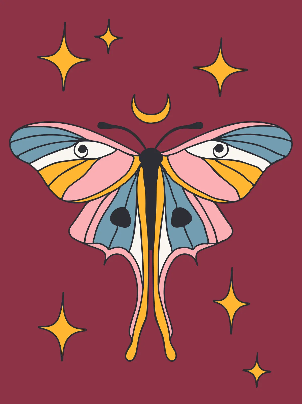 Velcro Label - Luna Moth 1