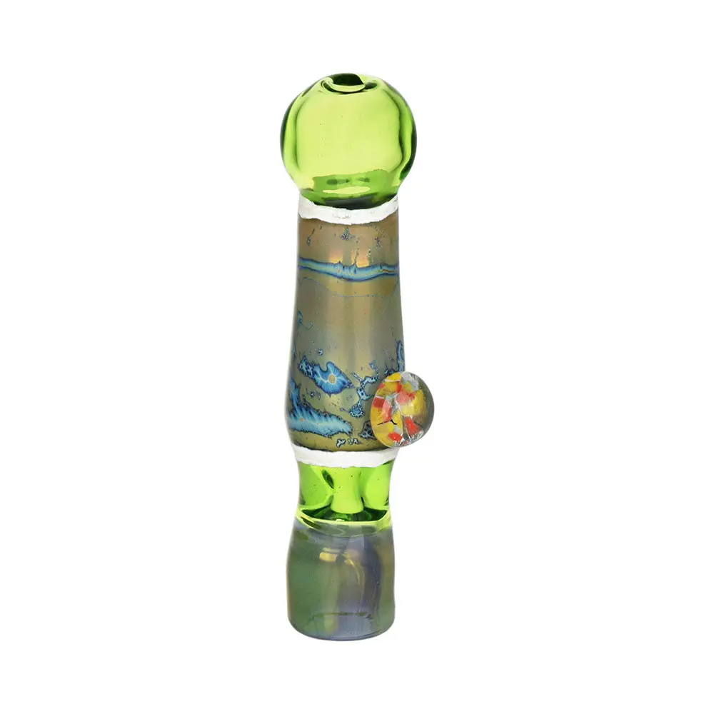 Euphoric Effect Chillum W/ Fritted Marble - 3.75" 1