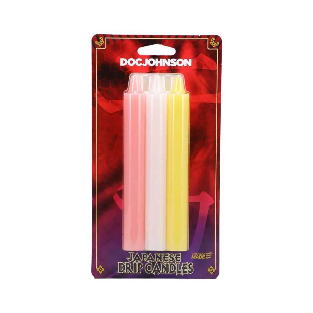 Japanese Drip Candles 3-Pack Pink, White, Yellow 1