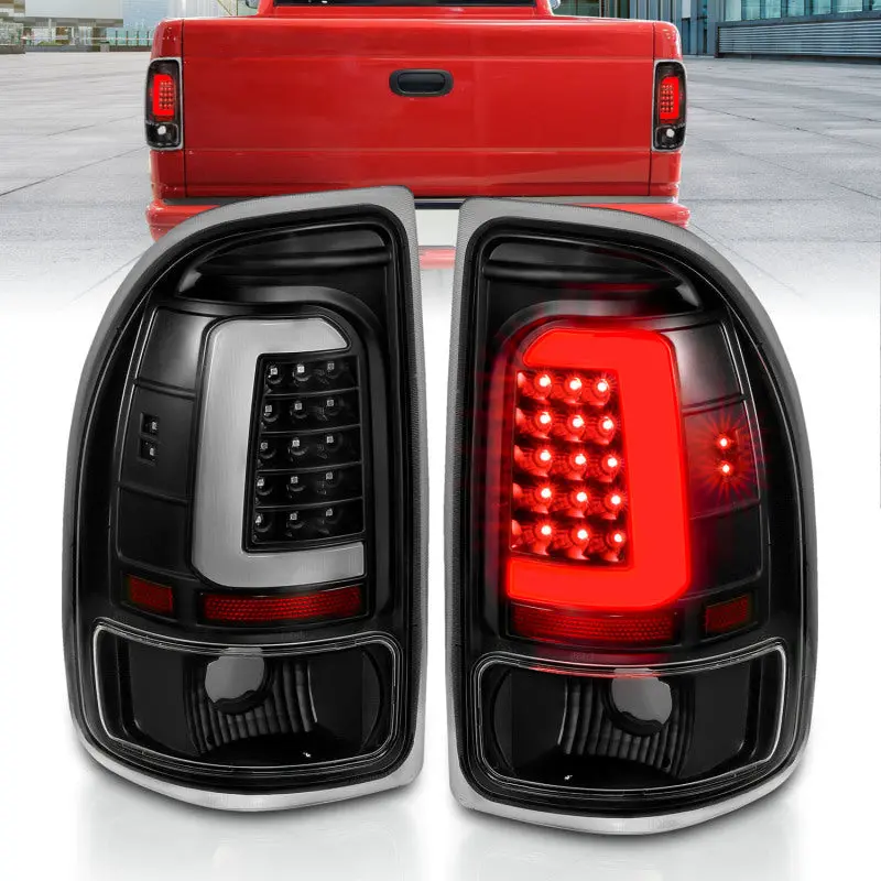 Anzo 1997-2004 Dodge Dakota Led Taillights Black Housing Clear Lens Pair 1