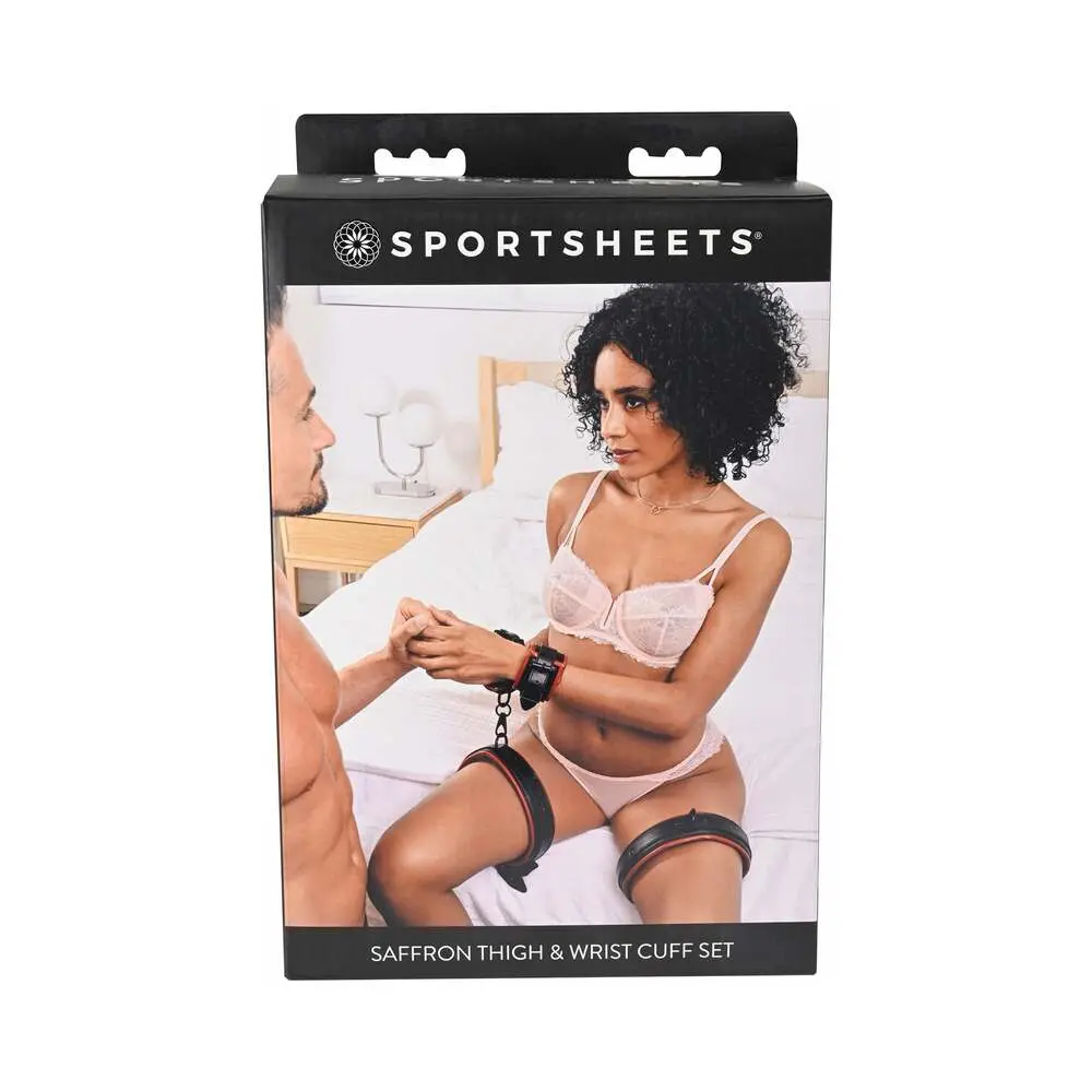 Sportsheets Saffron Adjustable Thigh & Wrist Cuff Set 1