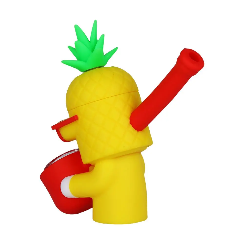 Cool Guy Pineapple Secret Stash Silicone Hand Pipe - 4" 2