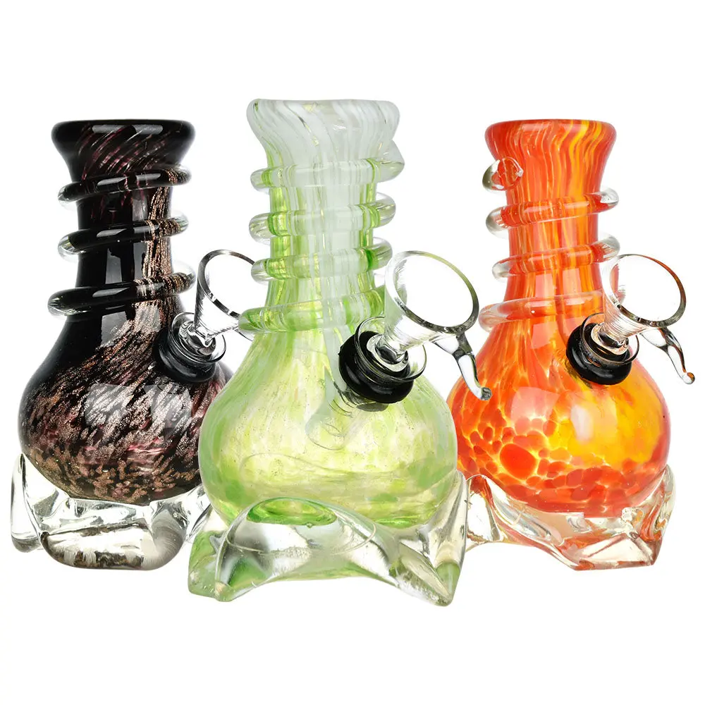 Slip In To The Flow Soft Glass Water Pipe - 5" / Colors Vary 1