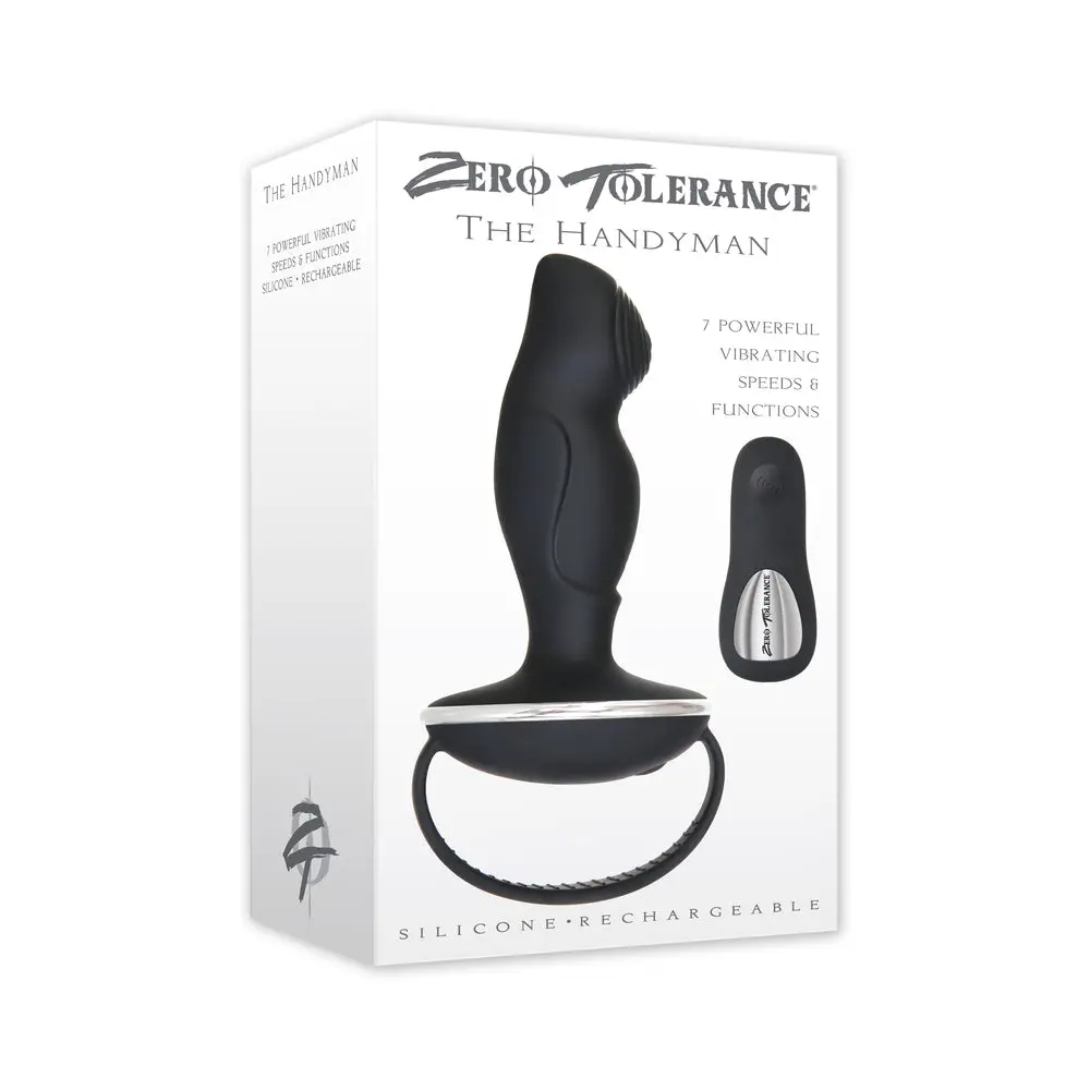 Zero Tolerance The Handyman Rechargeable Remote-Controlled Vibrating Prostate Massager Black 1