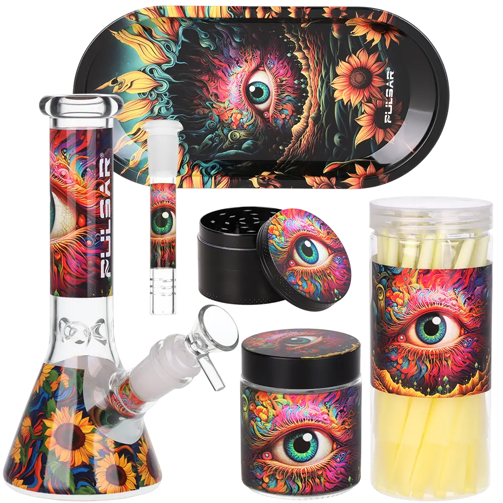 Pulsar Design Series Beaker Water Pipe Smoker's Kit | 7.75" 4