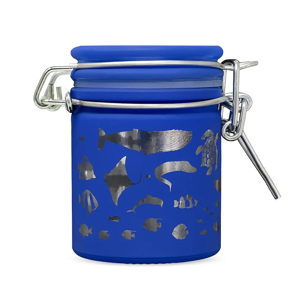 Neon Blue Sea Creatures Mini Stash Jar 1