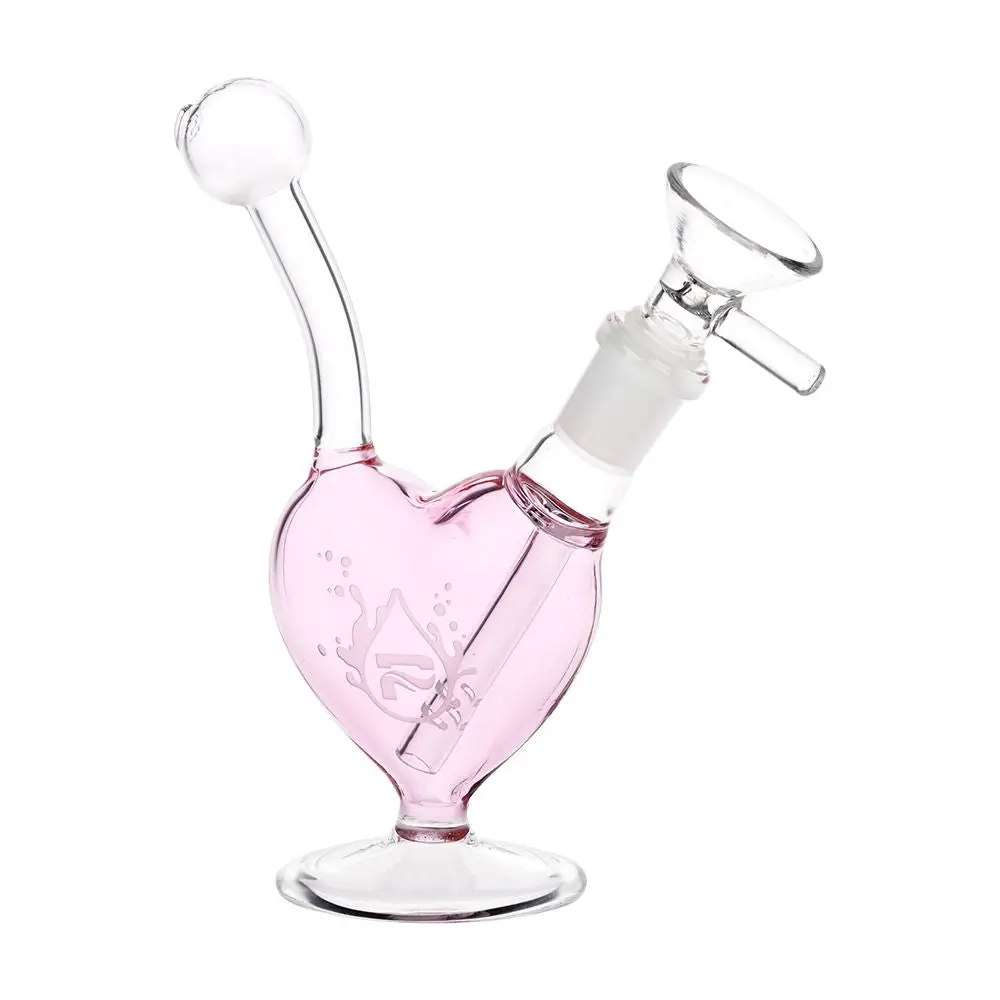 Pulsar Big Heart Glass Water Pipe - 5.5" / 14Mm F 1