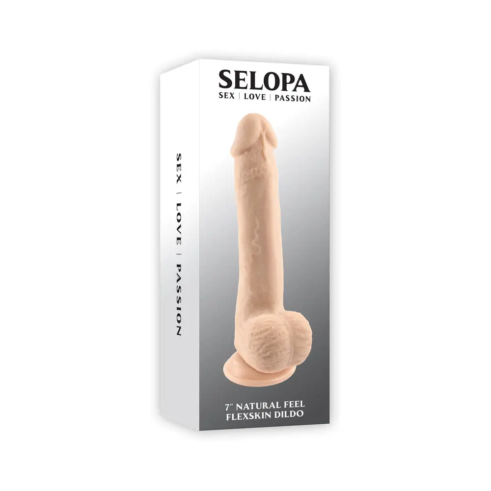 Selopa Natural Feel Flexskin Bendable Dildo With Moving Material 7 In. Light 1