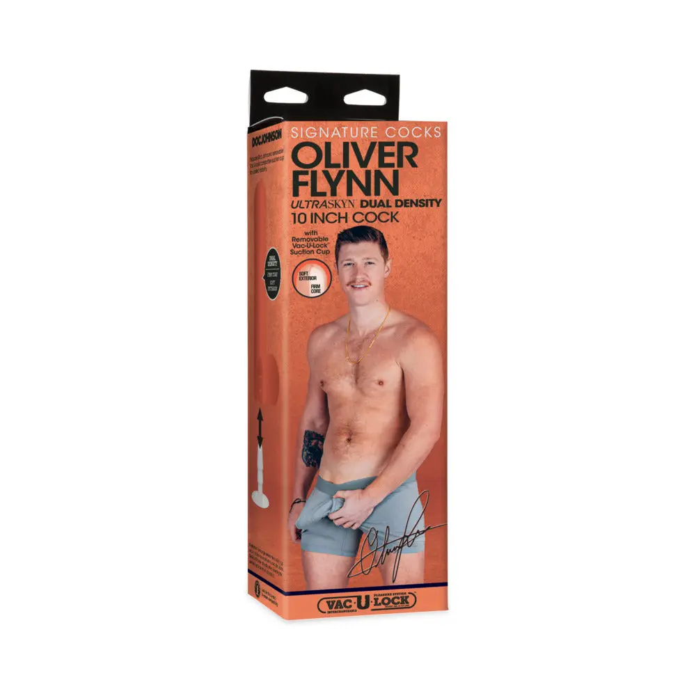 Signature Cocks Oliver Flynn Ultraskyn Cock With Removable Vac-U-Lock Suction Cup 10In Vanilla 1