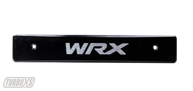 Turbo Xs 08-14 Subaru Wrx/Sti Billet Aluminum License Plate Delete Black Machined Wrx Logo 1