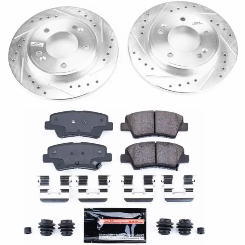 Power Stop 2019 Hyundai Veloster Rear Z23 Evolution Sport Brake Kit 1
