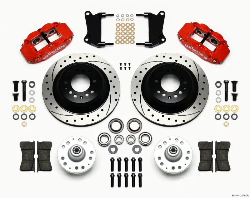 Wilwood Narrow Superlite 6R Front Hub & 1Pc Rtr Kit 12.88In Dril -Red 67-69 Camaro 64-72 Nova 1