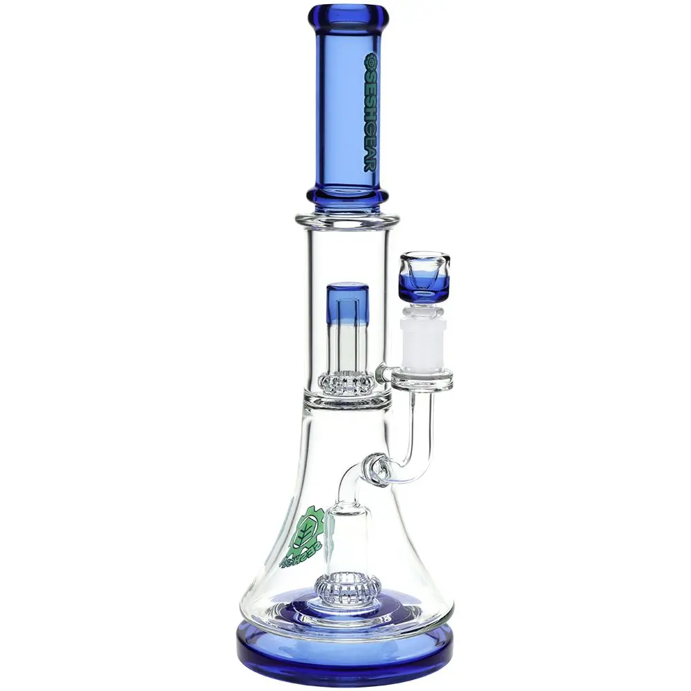 Seshgear Double Showerhead Perc Glass Water Pipe - 13" / 14Mm F 1
