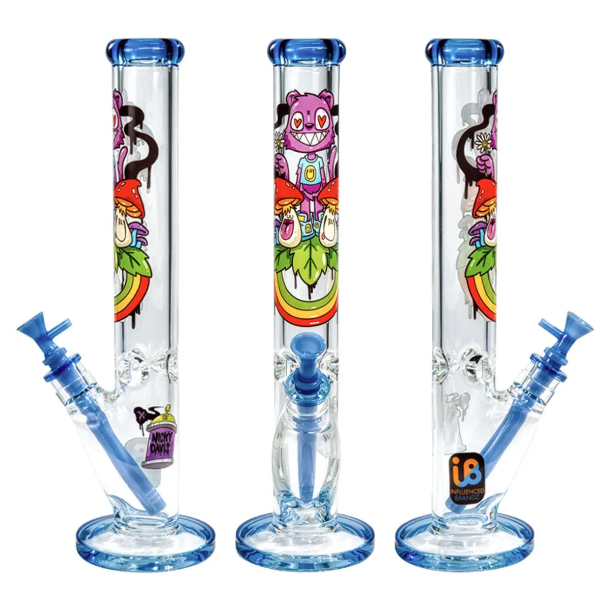 Nicky Davis Ghost Gang Straight Tube Water Pipe | 15.75" | 14Mm F 1