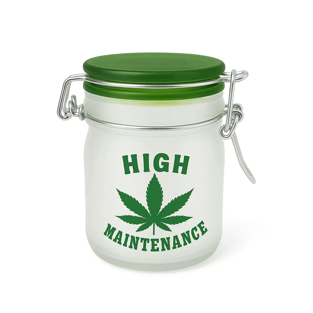 Airtight Frosted Glass High Maintenance Stash Jar 2