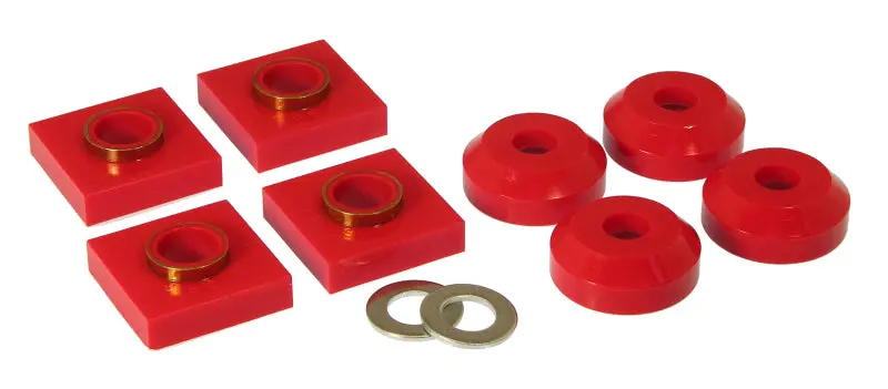 Prothane 76 & Earlier Ford F150/250 Transfer Case Mounts - Red 1