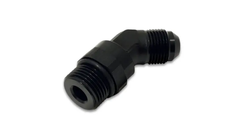 Vibrant Performance -8An To -6An Straight-Cut 45° Male-To-Male Adapter Fitting – Anodized Black 1