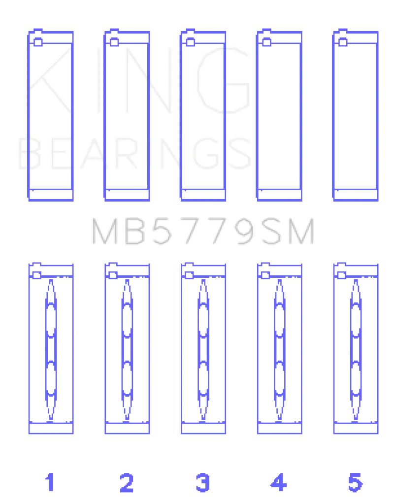 King Audi Cdaa / Cdha / Cdhb / Cdab (Size Std) Main Bearing Set (Set Of 5) 1