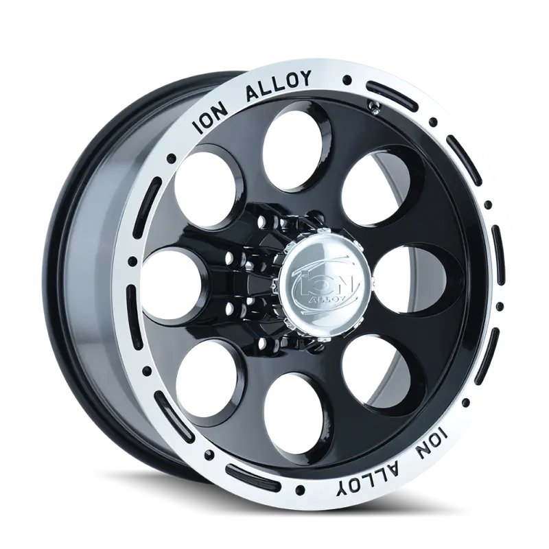 Ion Type 174 17X9 Inch Black/Machined Wheel – 5X135 Bolt Pattern, Zero Offset 1