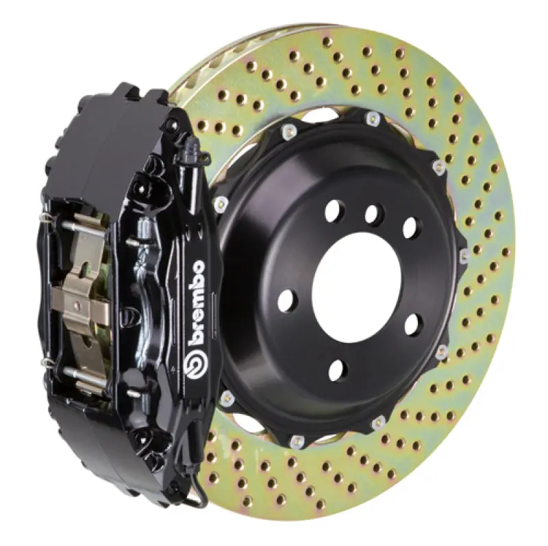 Brembo 01-07 C-Class Front Gt Bbk 4 Piston Cast 2Pc 332X32 2Pc Rotor Drilled-Black 1