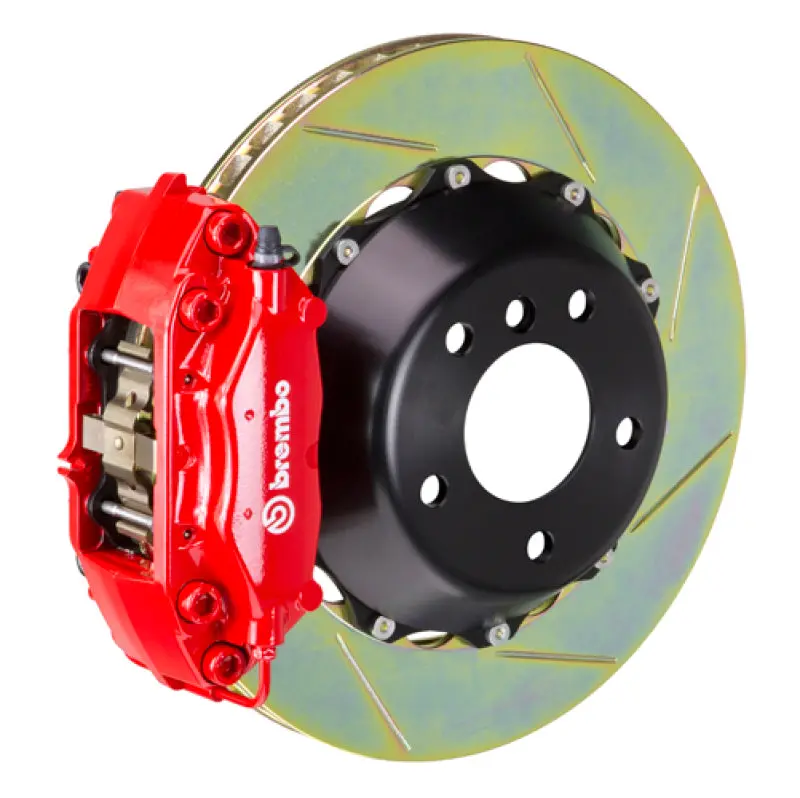 Brembo Rear Big Brake Kit For 2005–2016 Porsche 911 S/Spider (Excluding Pccb) – 4-Piston Calipers, 345X28Mm Two-Piece Slotted Rotors, Type 1 Red Finish 1