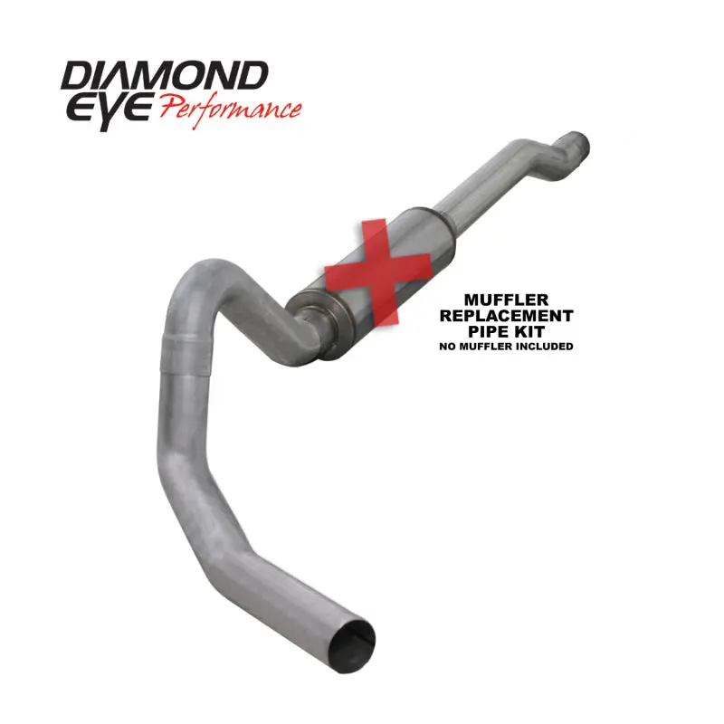 Diamond Eye 4-Inch Cab-Back Replacement Exhaust Pipe – Single Aluminized System For 2003–2006 Ford 6.0L Excursion 1