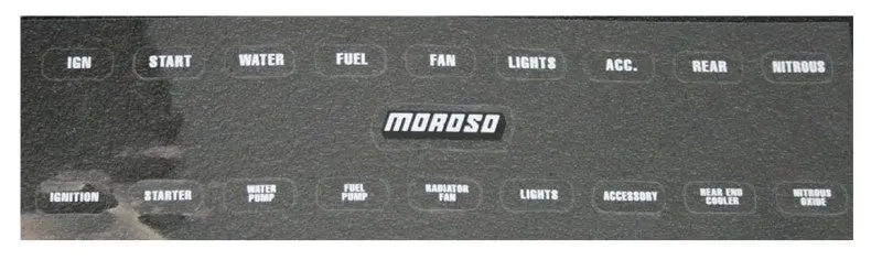 Moroso Electrical Switch Panel Label (Use W/Part No 74130/74131/74132/74133/74134/74135/74136/74180) 1