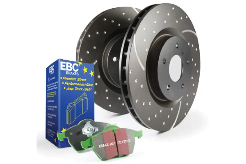 Ebc S3 Brake Upgrade Kit – Greenstuff Pads Paired With Gd Series Drilled & Slotted Rotors 1
