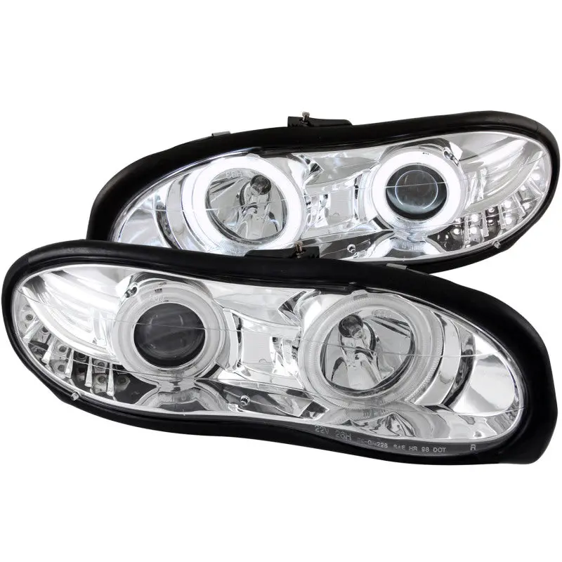 Anzo Projector Headlights With Halo Rings For 1998–2002 Chevrolet Camaro – Chrome Housing 1