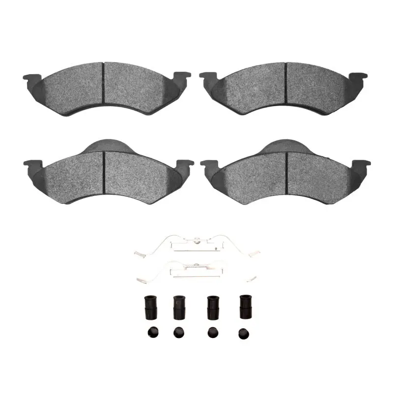 R1 Semi-Metallic Front Brake Pad & Hardware Kit For 2000–2002 Dodge Dakota 4Wd 1