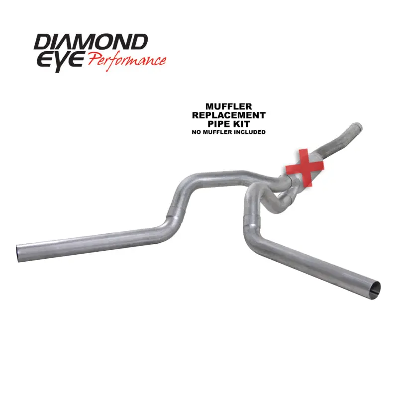 Diamond Eye 4-Inch Cab-Back Dual Exhaust Replacement Pipe – Aluminized System For 2006–2007.5 Chevy/Gmc 6.6L 2500/3500 1