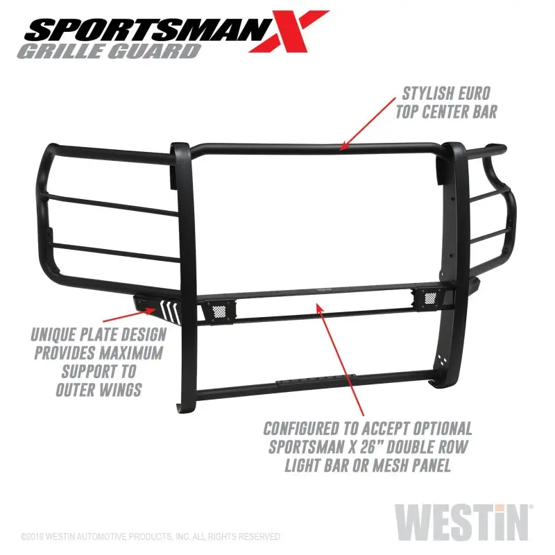 Westin Sportsman X Grille Guard For 2020 Chevrolet Silverado 2500/3500 – Textured Black Finish 1