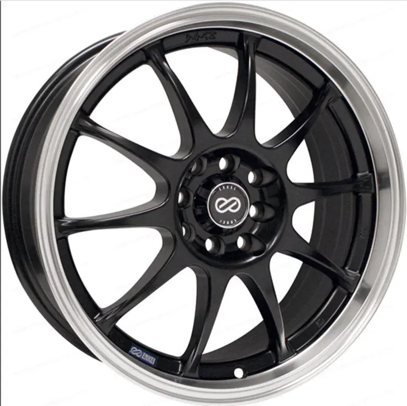 Enkei J10 16X7 5X108/115 38Mm Offset 72.62Mm Bore Dia Matte Black W/ Machined Lip Wheel 1