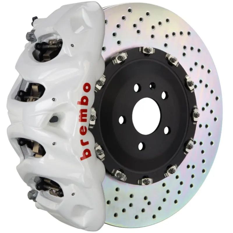 Brembo Gt Big Brake Kit For 2013–2015 Audi Rs5 & 2014–2017 Sq5 – Front, 6-Piston Calipers, 380X34Mm Drilled Rotors, White Finish 1