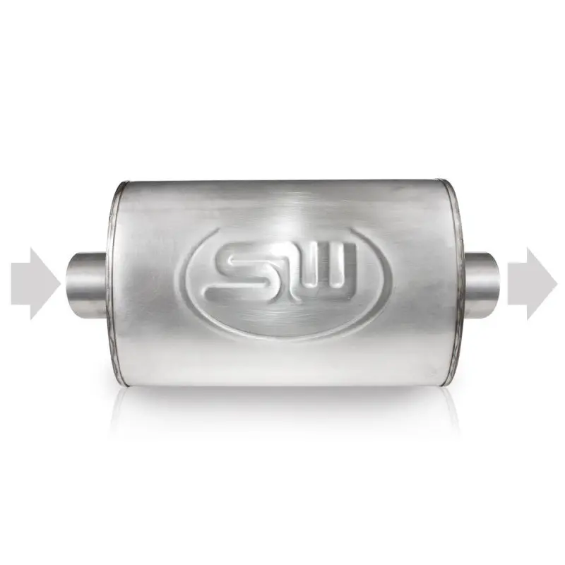 Stainless Works 2.5-Inch Center-Inlet / 2.5-Inch Center-Outlet Exhaust Pipe – 4×8 Inch Dimensions 1