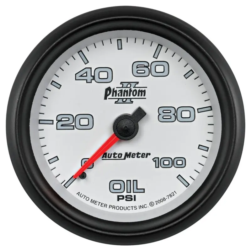 Autometer Phantom Ii Mechanical Oil Pressure Gauge – 2-5/8 Inch, 0–100 Psi 1