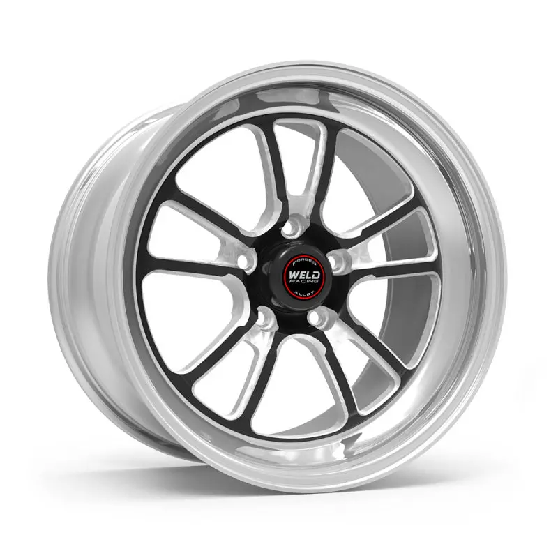 Weld Racing S70 Rt-S Forged Aluminum Wheel – 20X8", 5X115 Bolt Pattern, 3.3" Backspace, Black Center / Polished Rim 1