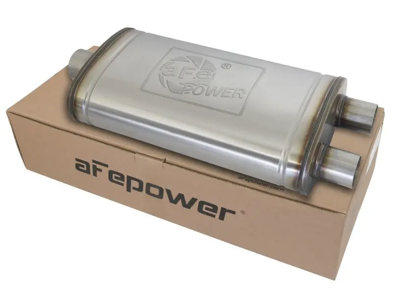Afe Machforce Xp Ss Muffler 3In Center Inlet / 2.5In Dual Outlets 22In L X 11In W X 6In H Body 1