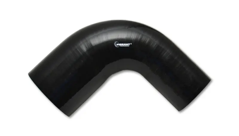 Vibrant Gloss Black Silicone 90° Transition Elbow – 2" To 2.25" Id, 4" Long 1